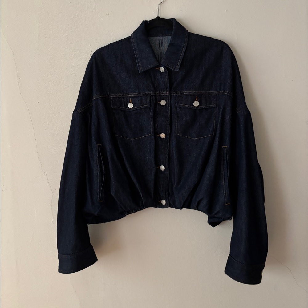 Dries Van Noten gathered denim jacket